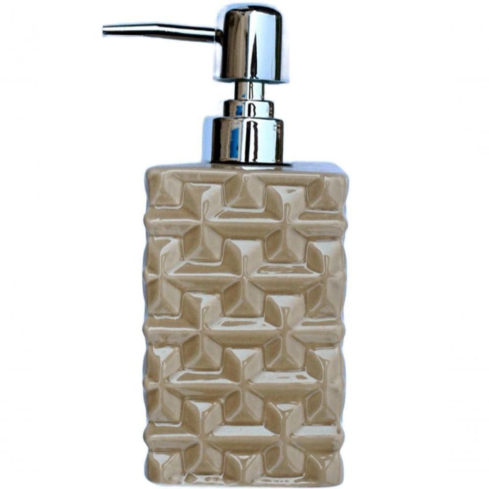 Saboneteira Liquida Lavabo Banheiro Cerâmica Preto De 350ml