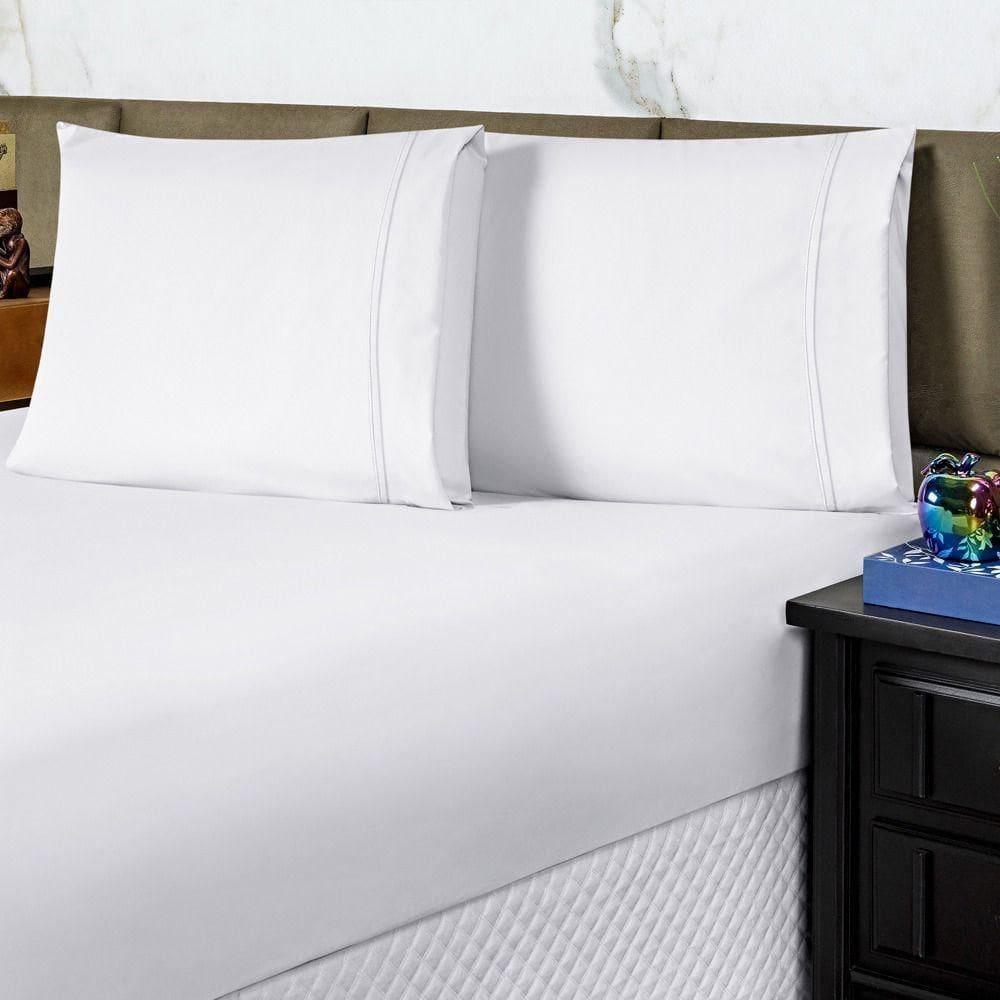 Jogo De Cama Lençol King Conforto Percal 300 Fios 3 Peças - Branco