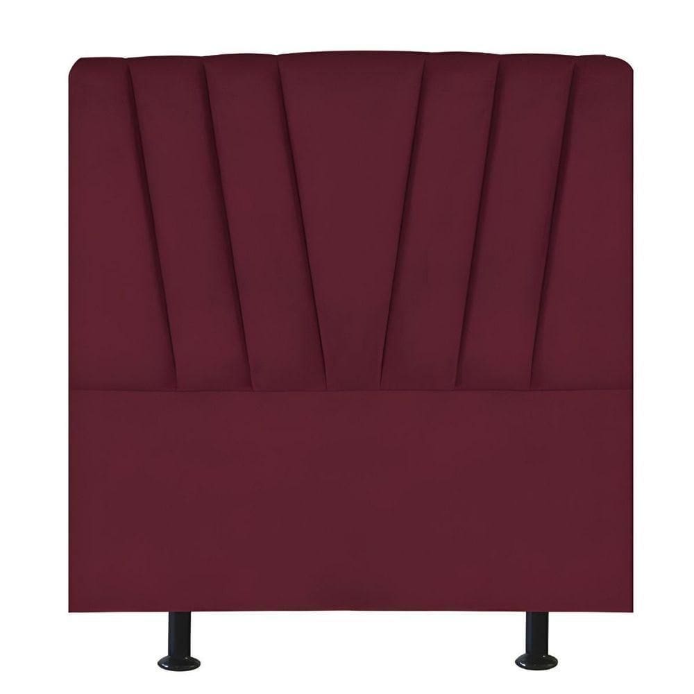 Cabeceira Estofada De Cama Casal 140 Cm Malu Suede Bordô