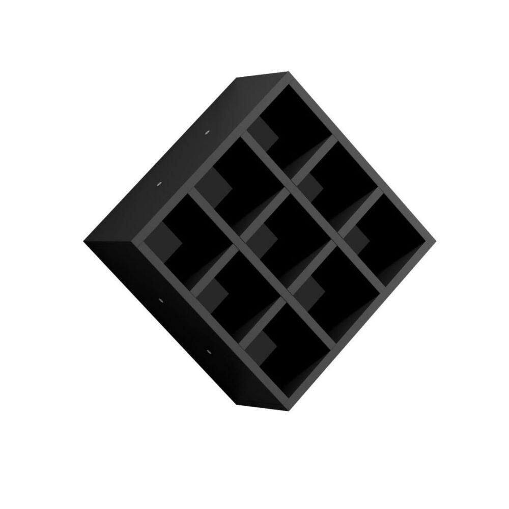 Suporte Porta Toalha Alana Com 9 Nicho Decorativo Multiuso Preto