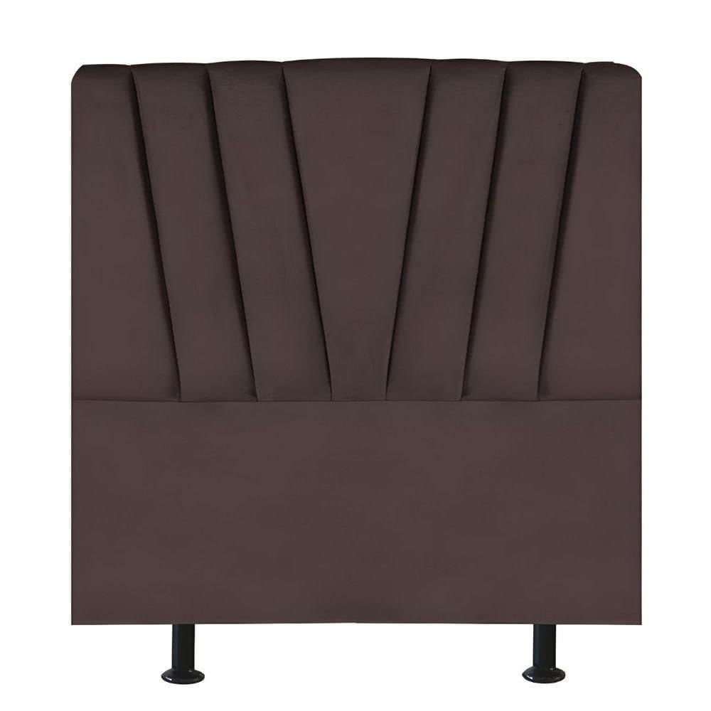 Cabeceira Estofada De Cama Casal 140 Cm Malu Corino Marrom