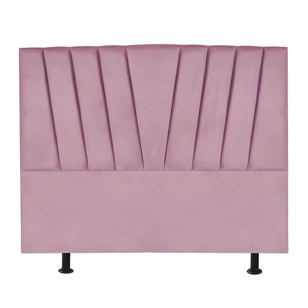 Cabeceira Estofada Cama King 195 Cm Malu Suede Rosa