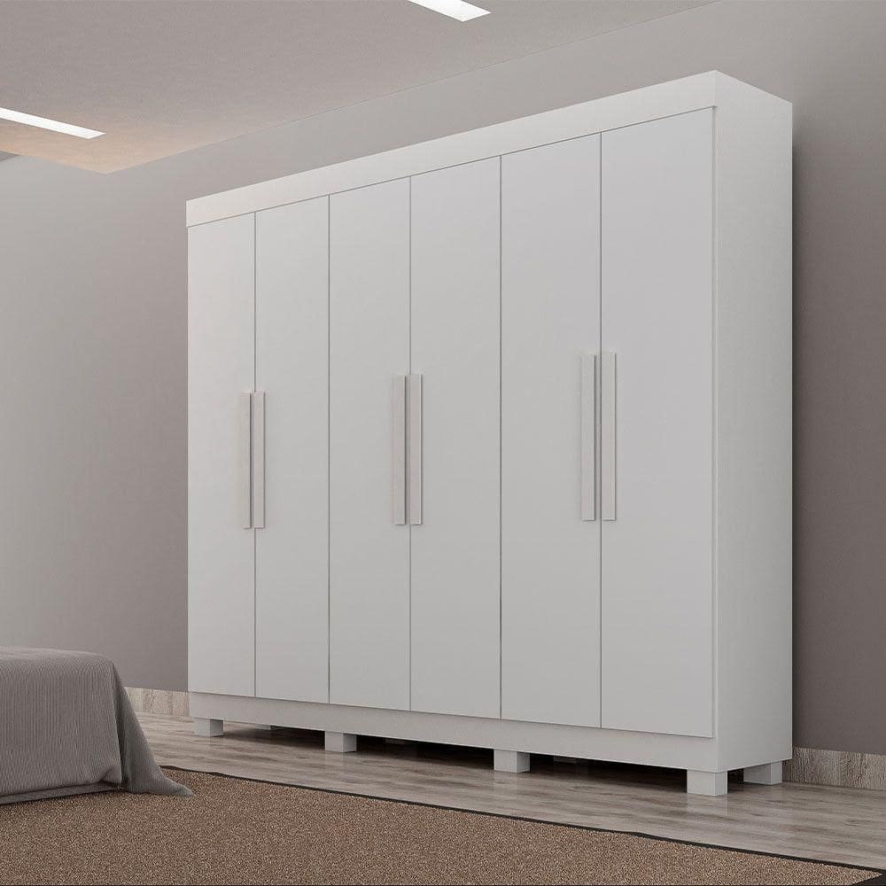 Guarda Roupa 6 Portas Delta Mdf Leifer Branco