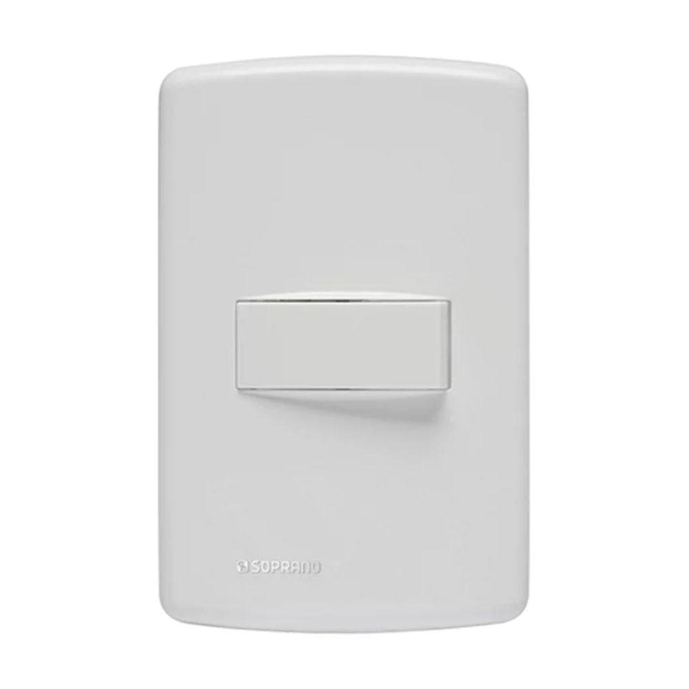 Conjunto Placa 4x2 + 1 Interruptor Simples Branco Duale Up Soprano
