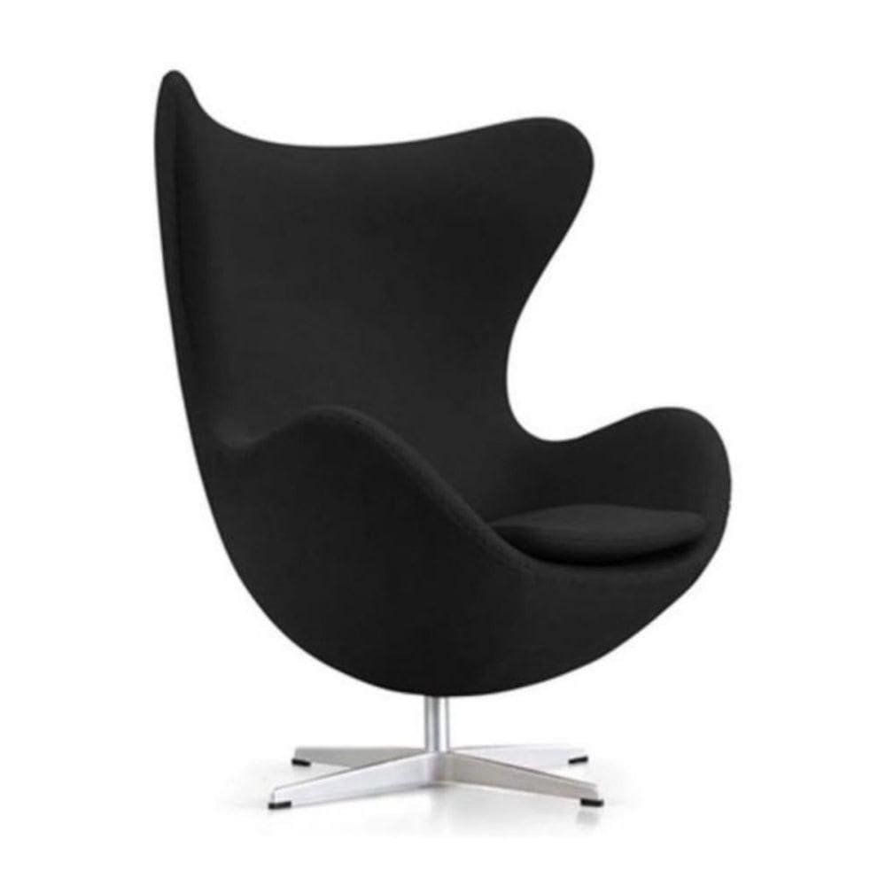 Poltrona Egg Suede Preta