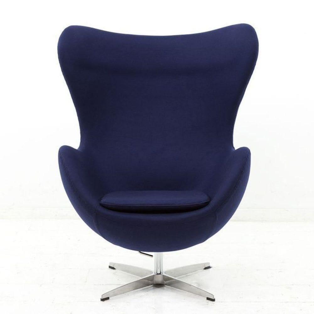 Poltrona Egg Suede Branca