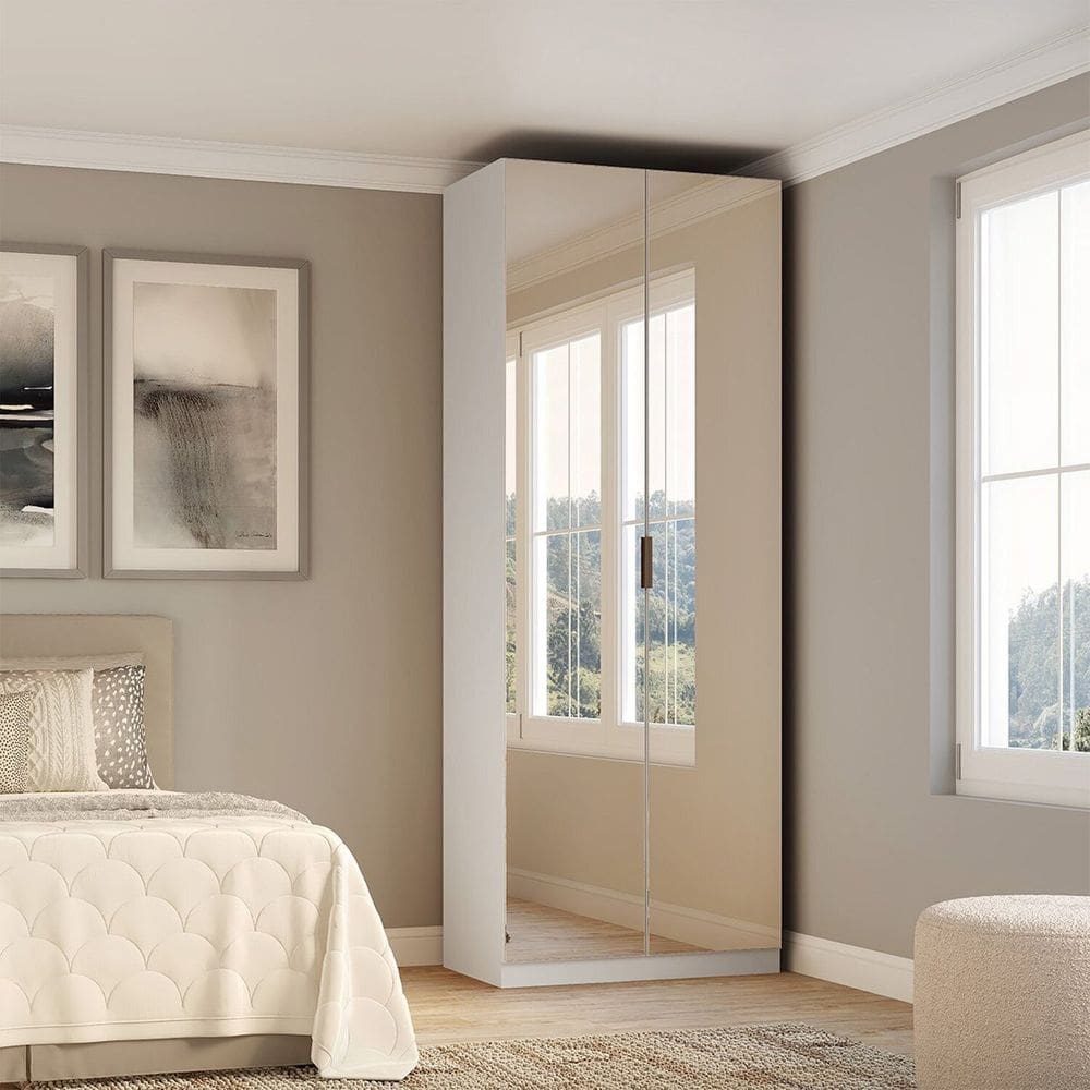 Guarda-roupa 2 Portas com Espelho e Gavetas Altezza Branco