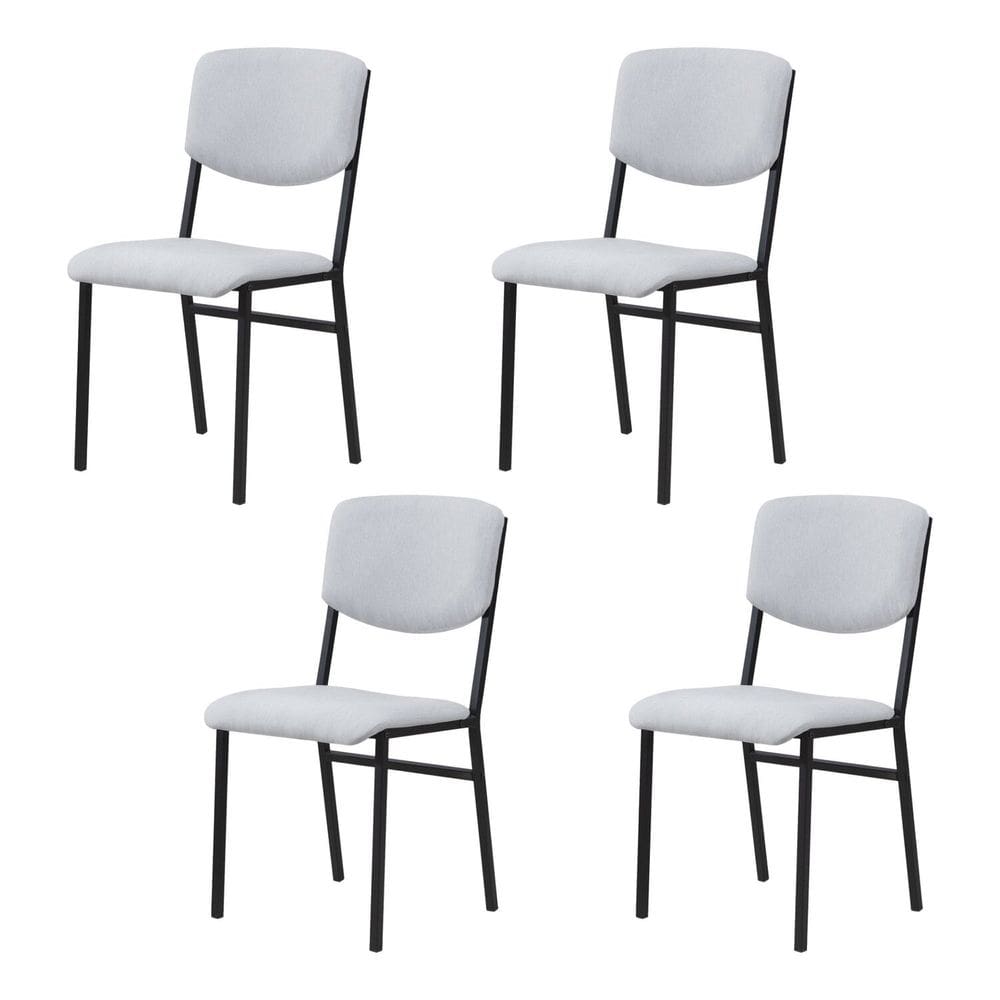 Conjunto 4 Cadeiras para Sala de Jantar Confort Cinza / Preto