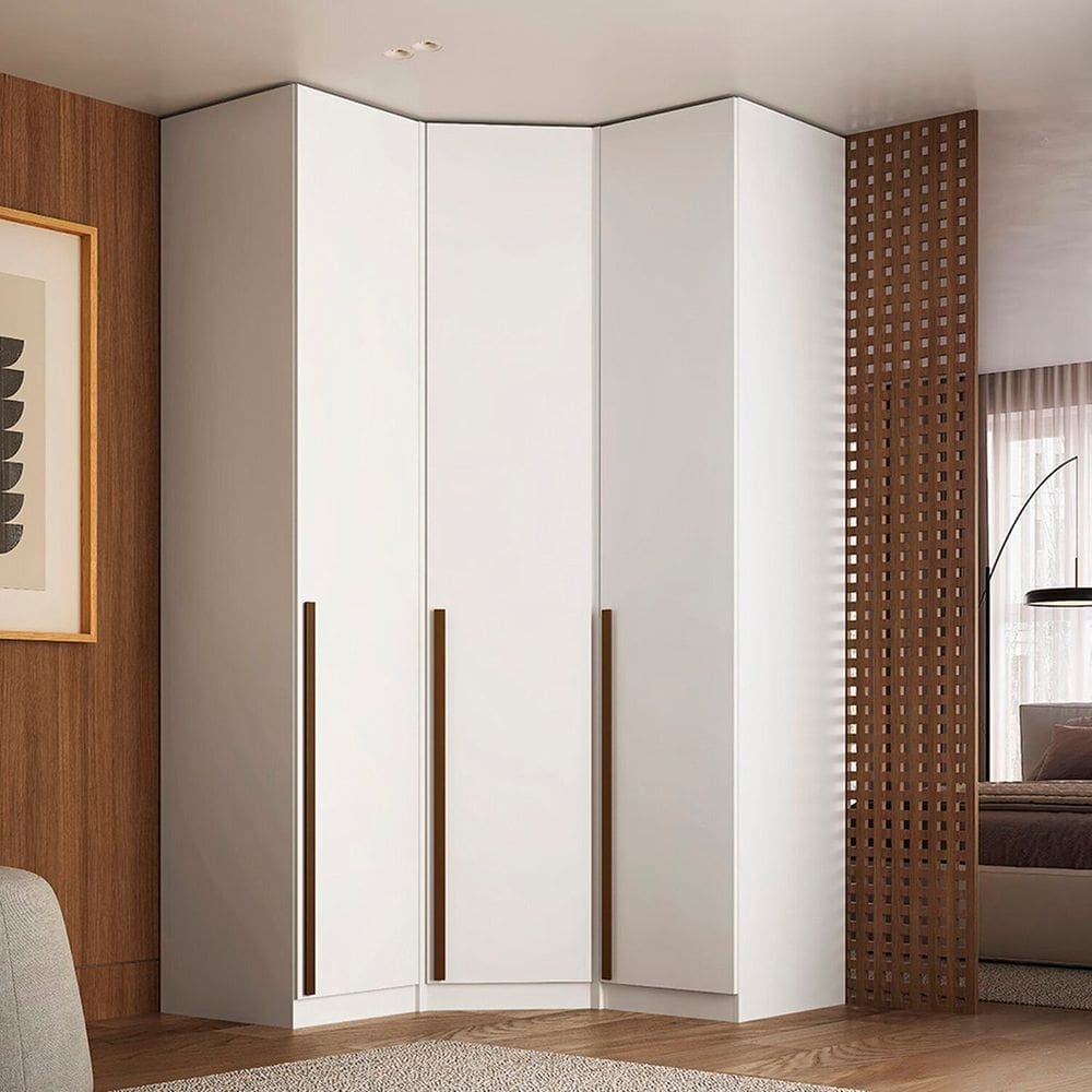 Guarda-roupa de Canto 3 Portas Altezza Branco