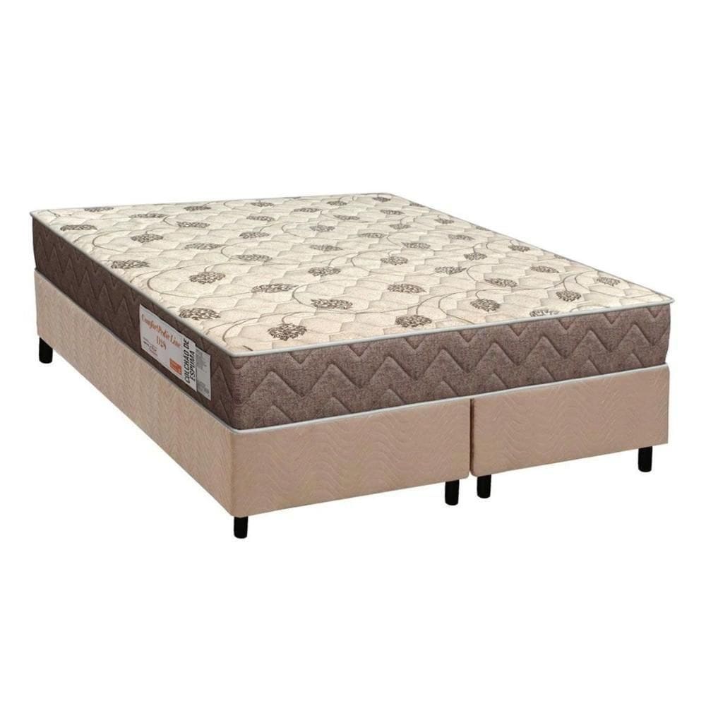 Conjunto Box Queen: Colchão Espuma Orthoflex D28 Comfortpedic + Base Crc Suede Clean(158x198)