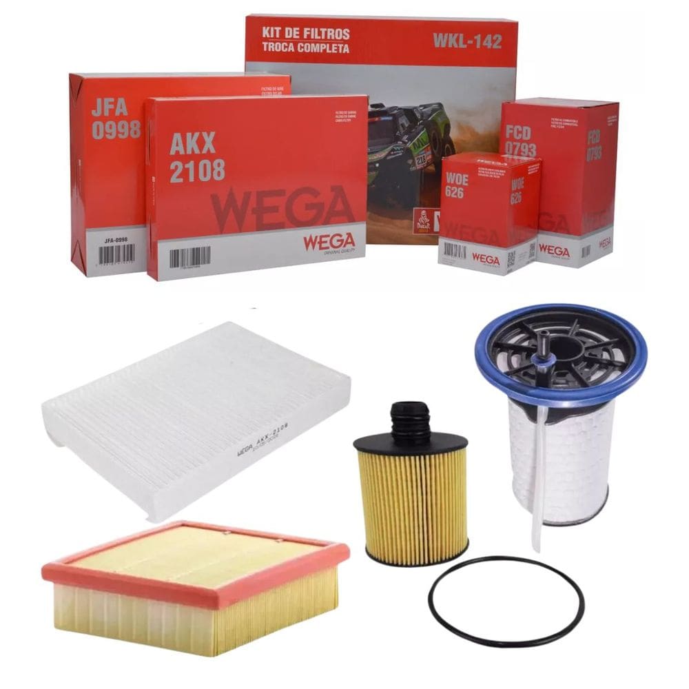 Kit De Filtros Commander 2021 A 2024 / Compass 2016 A 2024 / Renegade 2015 A 2021 / Toro 2015 A 2024 - Wega Wkl142