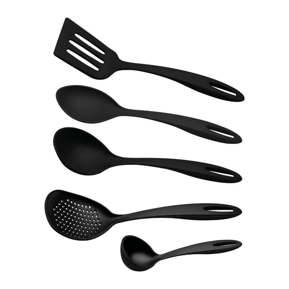 Jogo De Utensílios Tramontina Ability Em Nylon Preto - 05 Peças