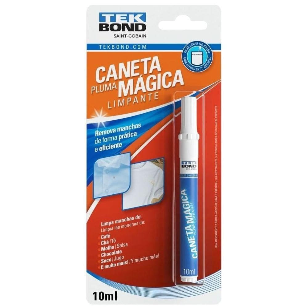 Caneta Mágica Limpa Manchas - 10g - Tek Bond Unica Caneta Mágica Limpa Manchas - 10g - Tek Bond
