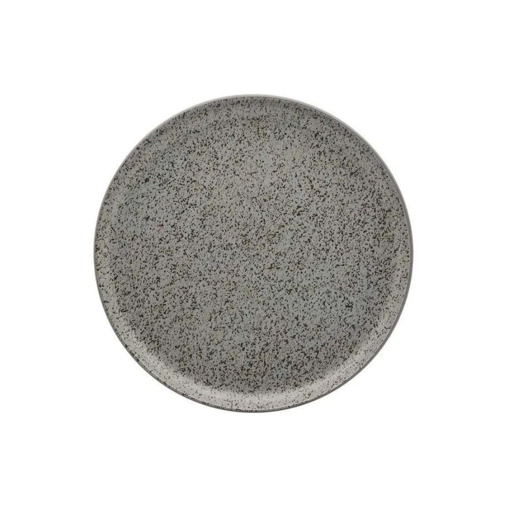 Prato Sobremesa Em Cerâmica Flat Gray 20cm Oxford
