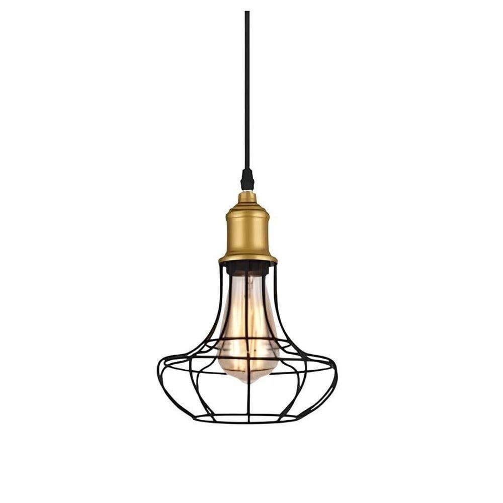 Pendente Aço 185 Taschibra 40w Vintage Preto Lustre De Teto