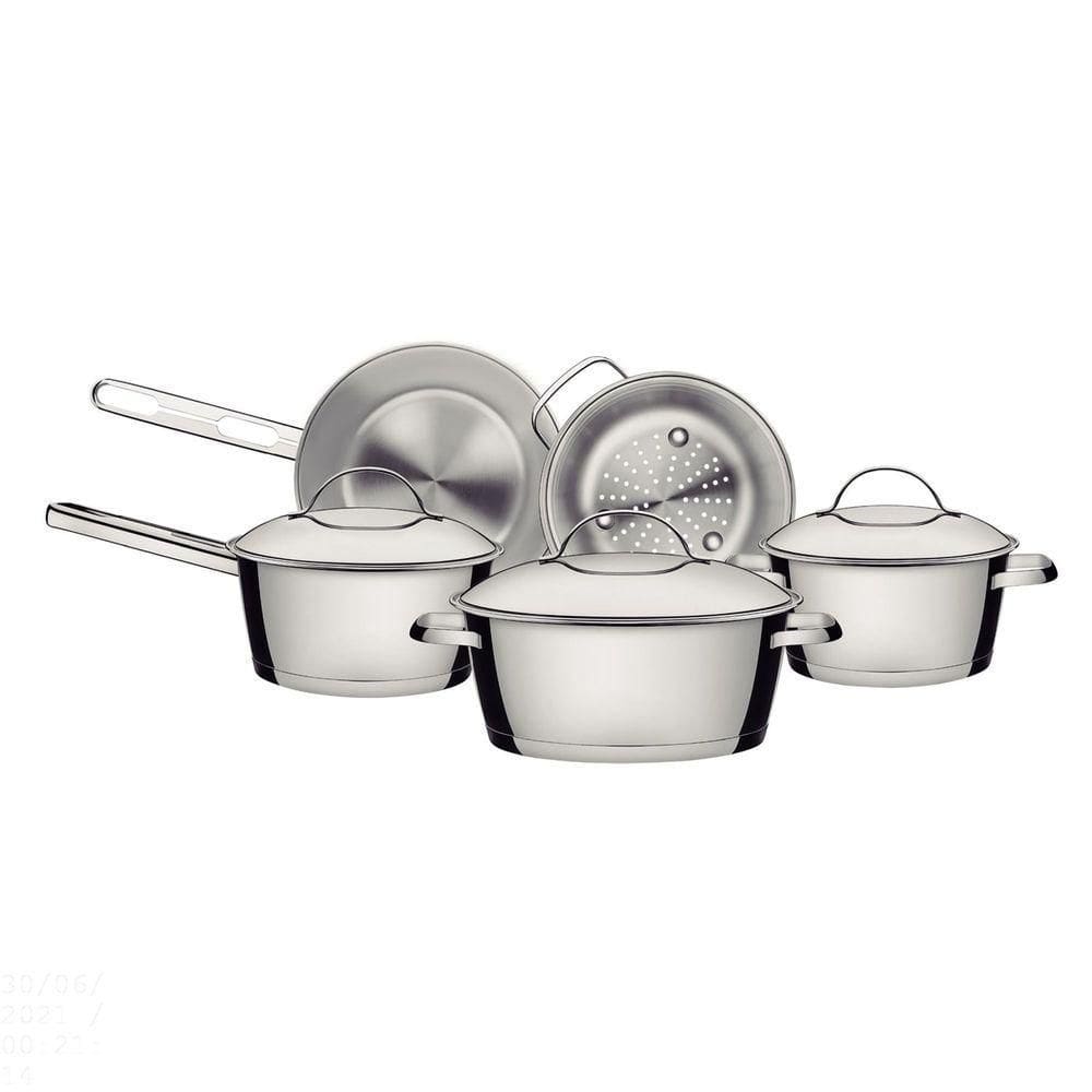 Jogo Panelas Tramontina Allegra Aço Inox Fundo Triplo 5 Peças Tramontina