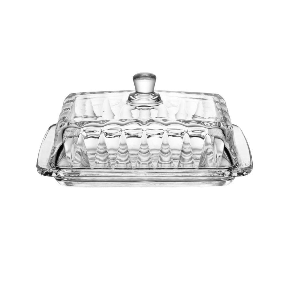 Manteigueira De Cristal De Chumbo Com Tampa Radial