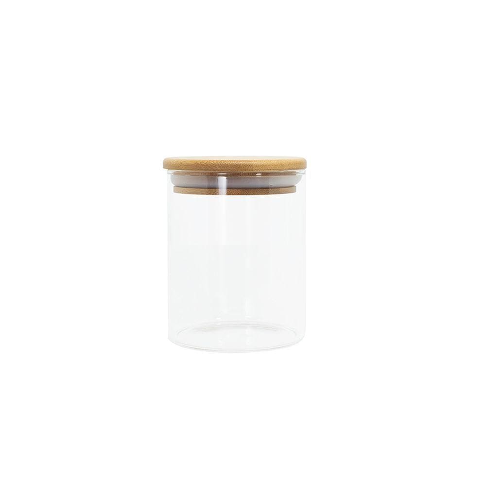 Pote De Mantimentos Redondo 400ml Tampa Bambu Oikos