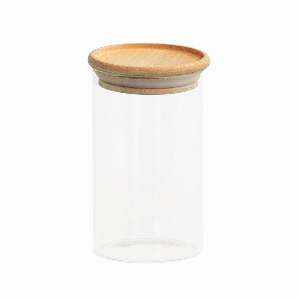 Pote De Mantimentos Redondo Empilhável 600ml Tampa Bambu Oikos