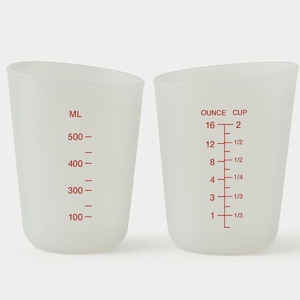 Copo Medidor Dosador Silicone Flexivel Jarra Medidora Graduado 500ml Quimica Confeitaria Xicara Cozinha Culinaria Multiu