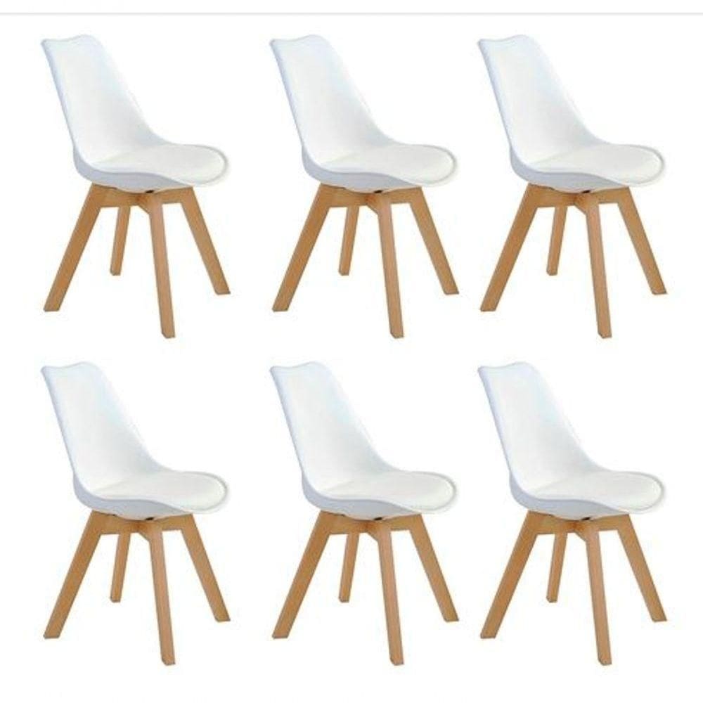 Kit Com 6 Cadeiras Leda Brancas Estofadas ? Elegância E Conforto Para Cozinha E Sala De Jantar