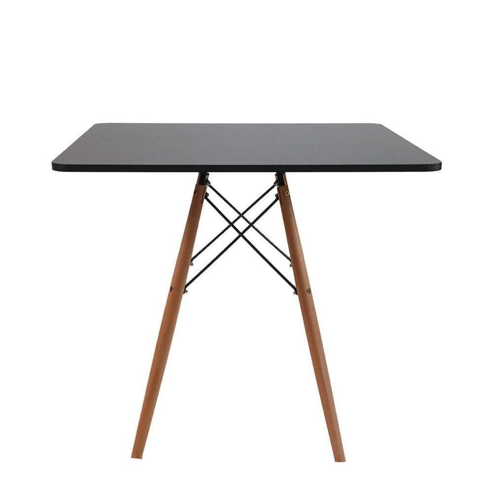 Mesa Jantar Quadrada Eiffel 80cm Preto Mdf - Design Charles Eames