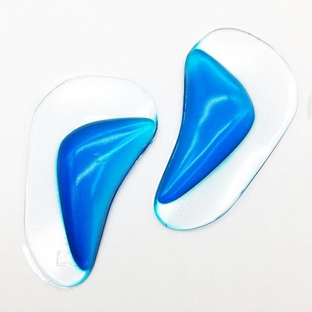 Par Palmilha Gel Arco Plantar Ortopedica Pe Chato Silicone Adesivo Medio
