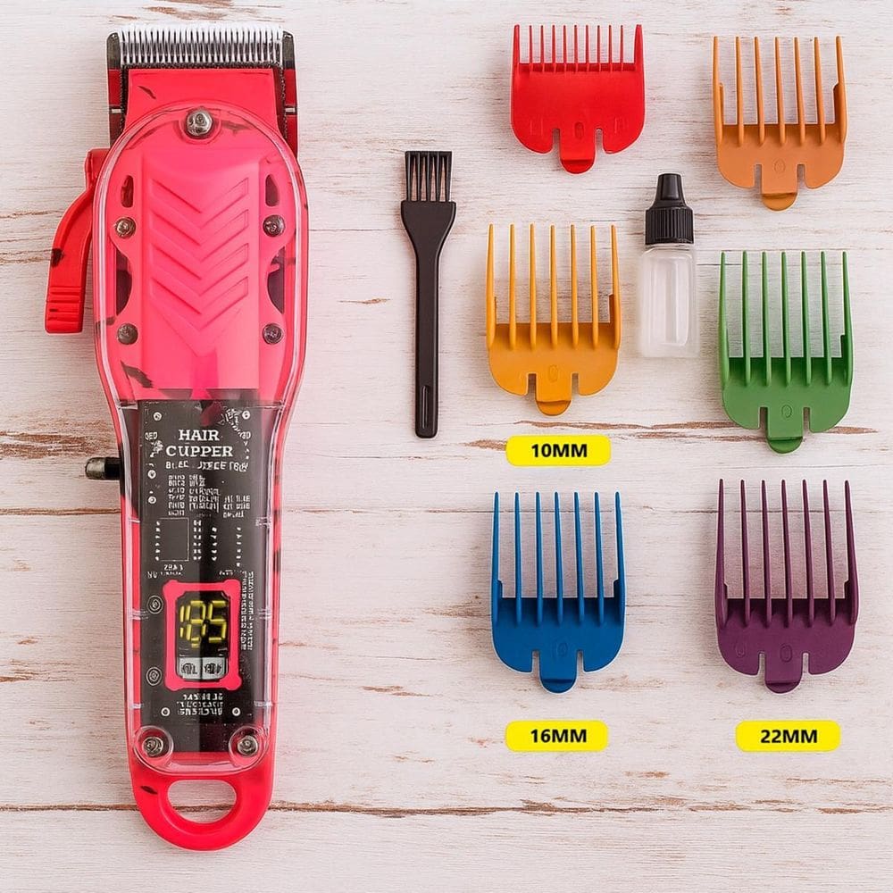 Maquina Elétrica De Cabelo Com Pentes De Cores