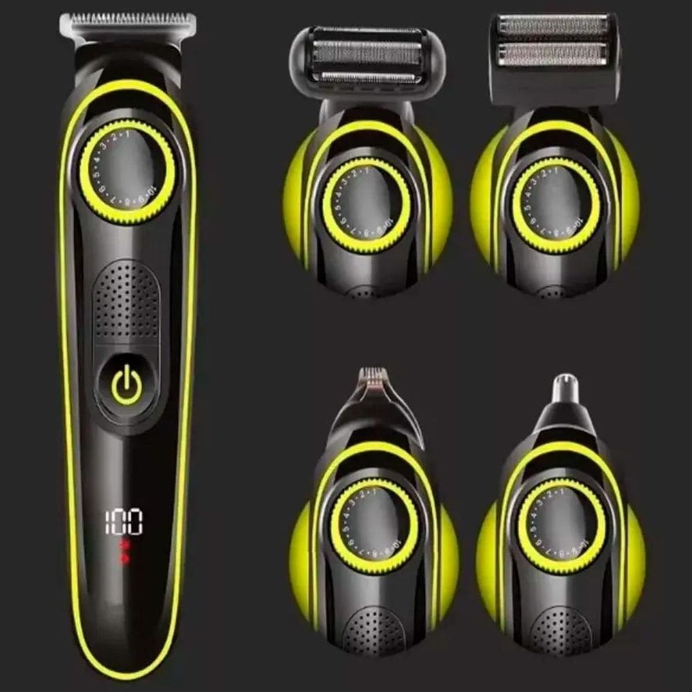 Máquina Elétrica Barbeador Portátil Kit 5 Em 1 Recarregável