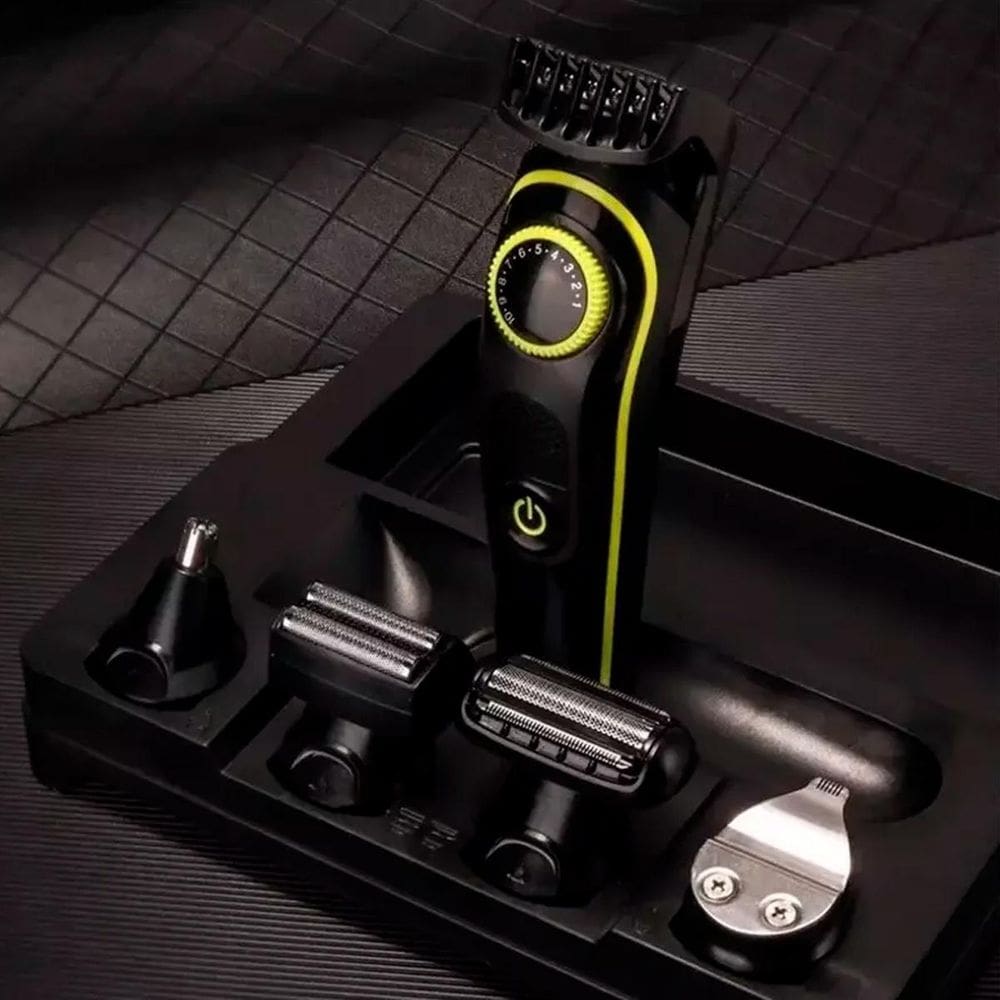 Máquina Elétrica Barbeador Portátil Kit 5 Em 1 Recarregável
