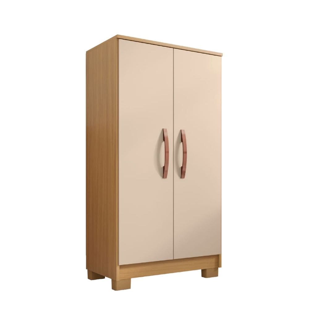 Armário Nice Multiuso 2 Portas Para Lavanderia Carvalho Americano-Off White - EdeCasaMoveis