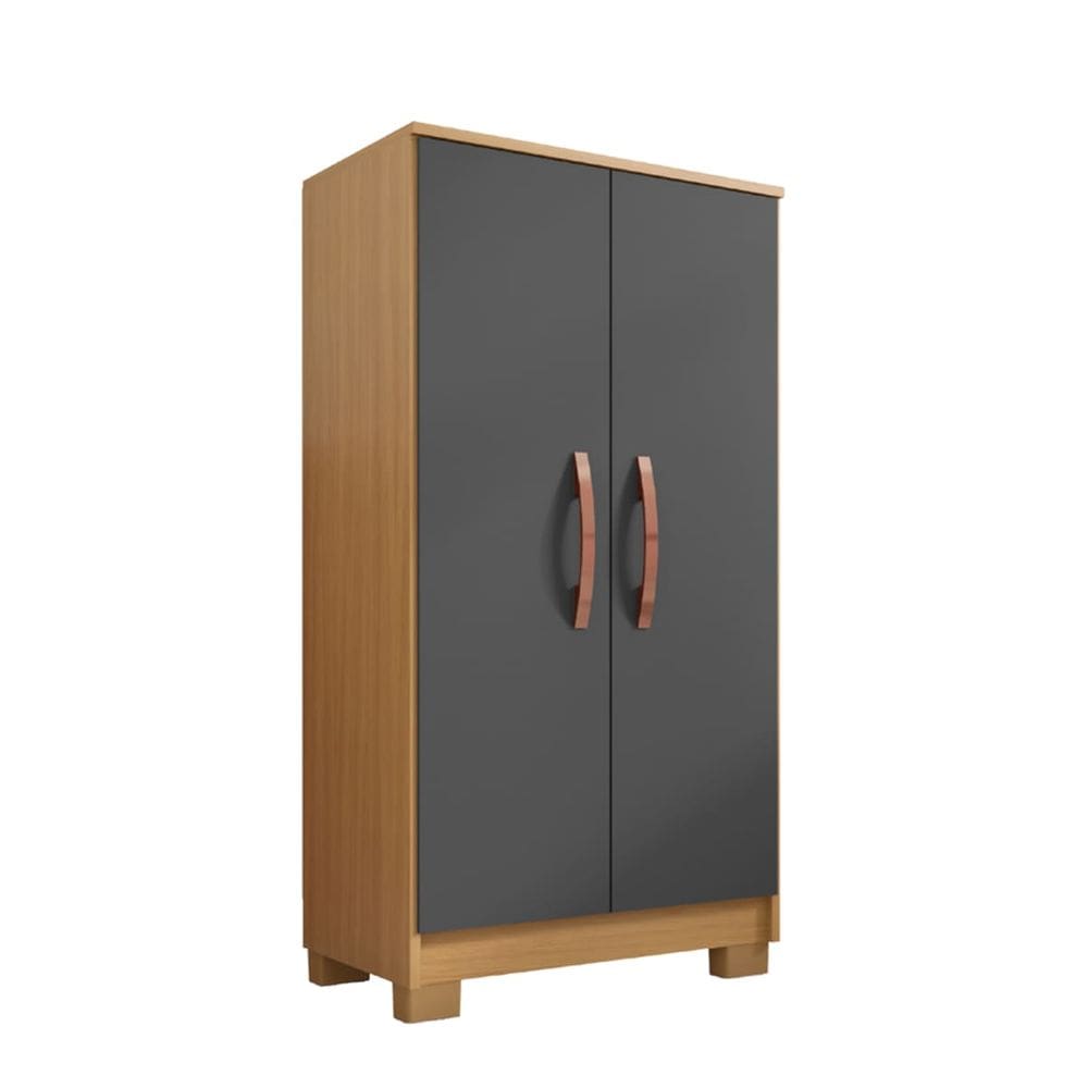 Armário Nice Multiuso 2 Portas Para Lavanderia Carvalho Americano-Grafite - EdeCasaMoveis