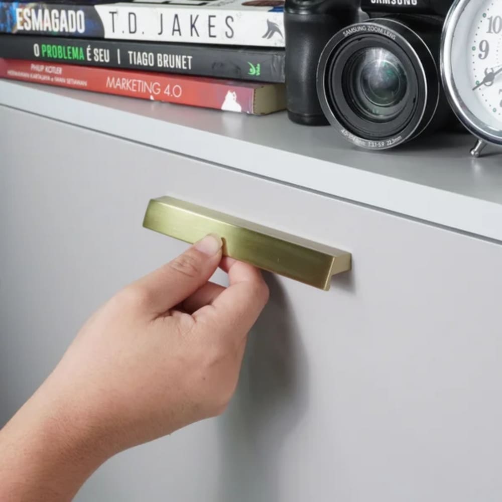 Puxador Ken Gold Escovado 128mm Zen Design