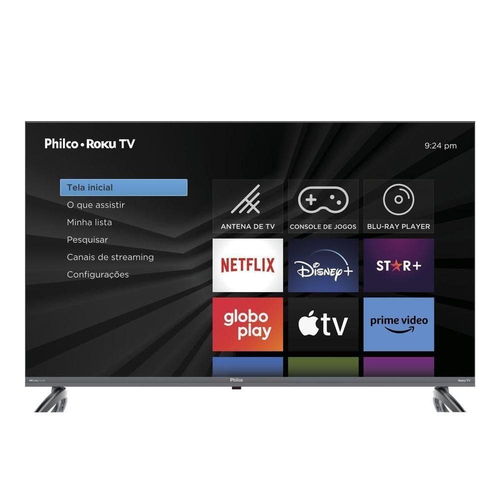 Smart 40” Philco LED Roku Dolby Audio PTV40E3ERSGB Bivolt