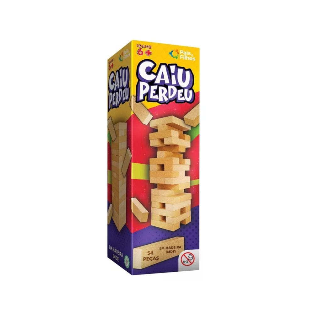 Jogo Caiu Perdeu Torre Madeira Equilíbrio Brinquedo Pais & F