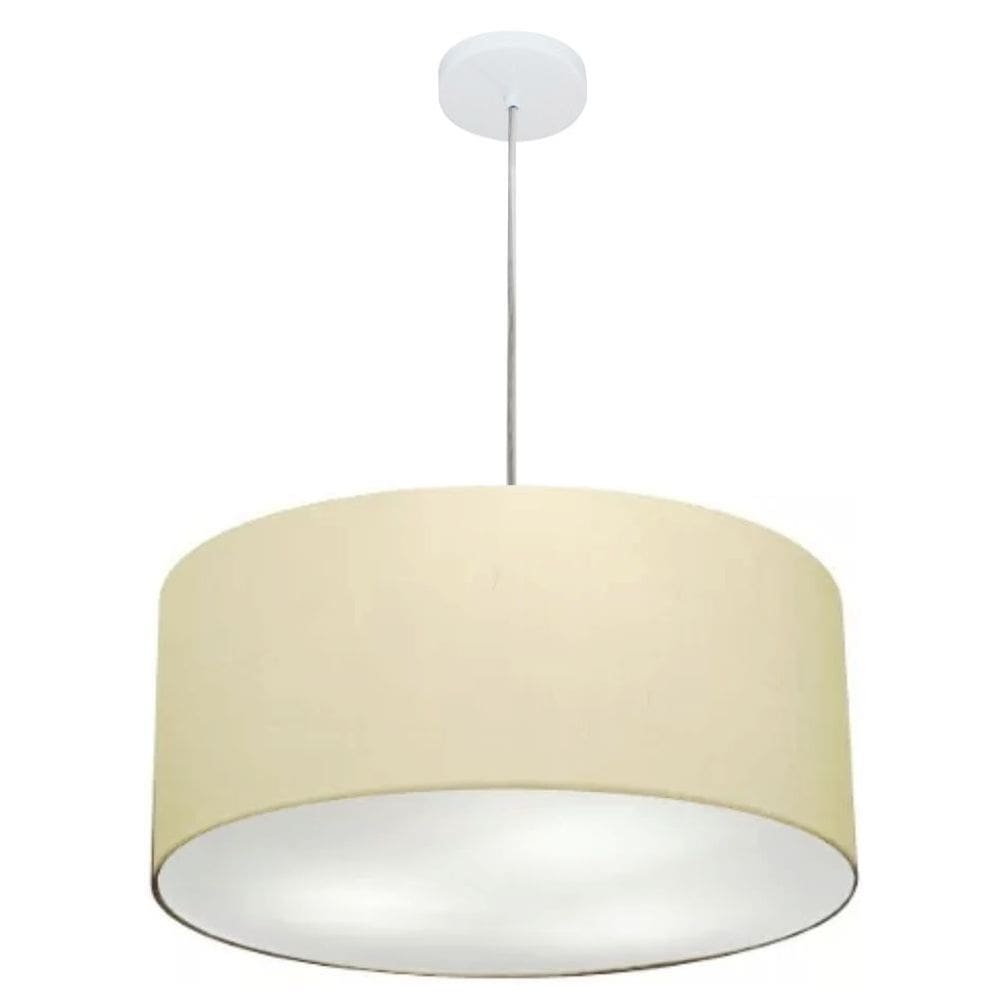 Lustre Pendente Cilíndrico Vivare Md-4320 Cúpula em Tecido 50x25cm - Bivolt