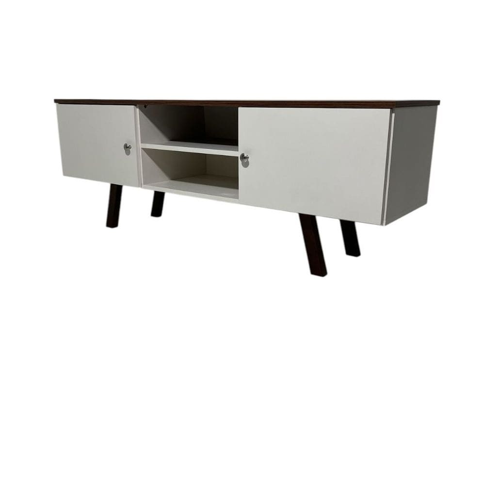 Rack Em MDF Com Nicho e Duas Portas