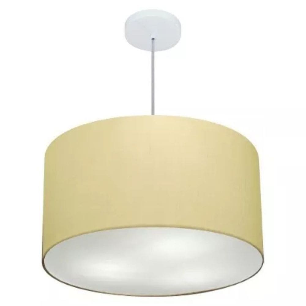 Lustre Pendente Cilíndrico Vivare Md-4101 Cúpula em Tecido 60x30cm - Bivolt
