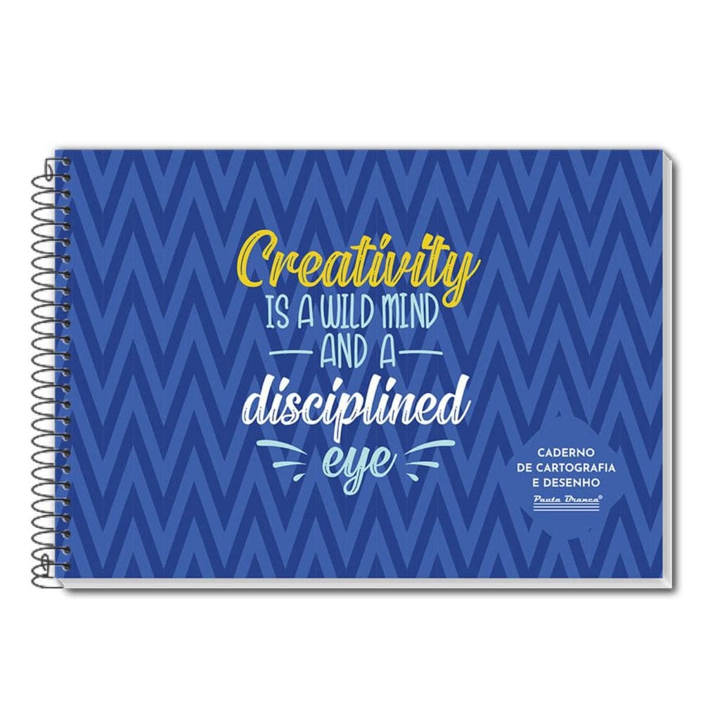 Caderno de Desenho e Cartografia 96 Folhas Capa Flexível 20cm x 27,5cm - Pauta Branca