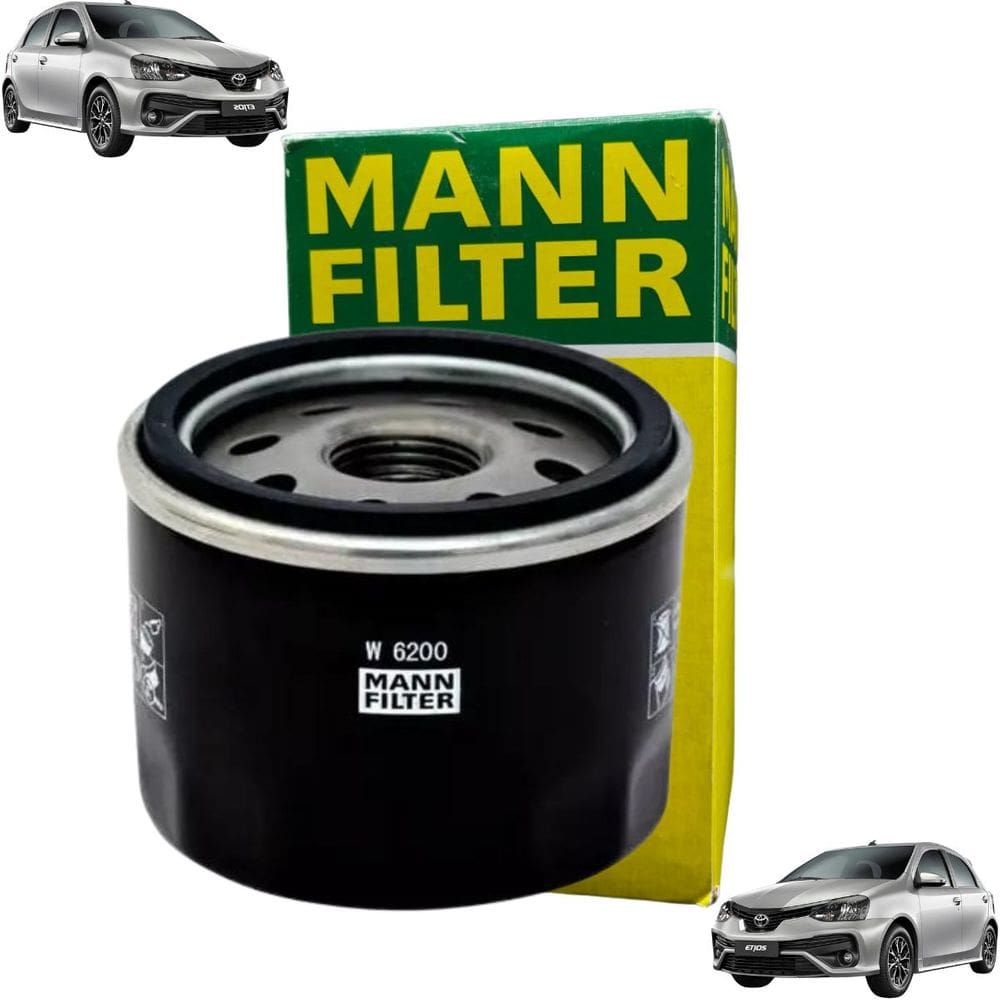 W 6200 - Filtro De Óleo Blindado - Etios 2012 A 2021 / Etios Cross 2013 A 2018 / Etios Sedan 2012 A 2021 - Mann Filter