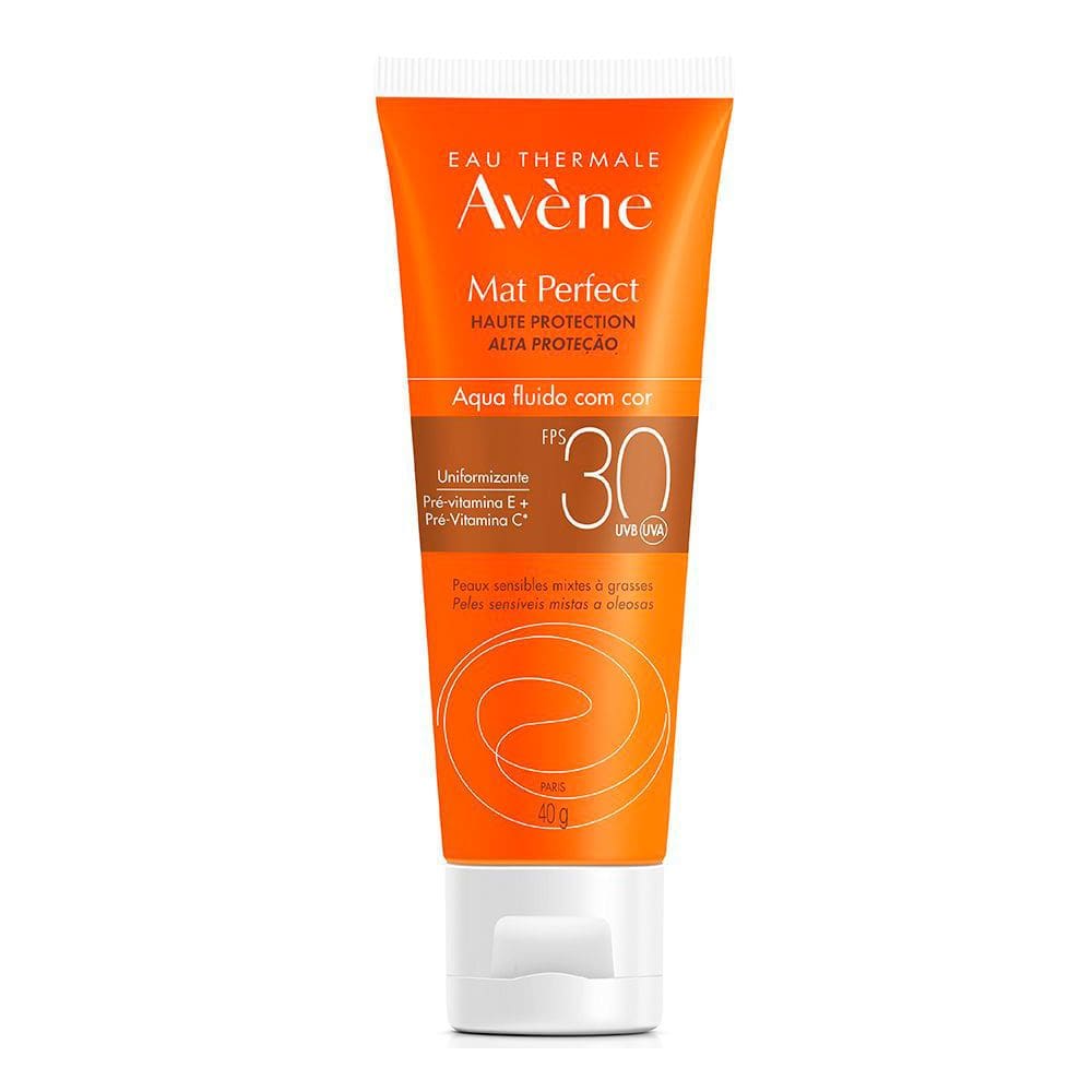 Protetor Solar Avène Mat Perfect Aqua Fluido com Cor FPS 30 40ml