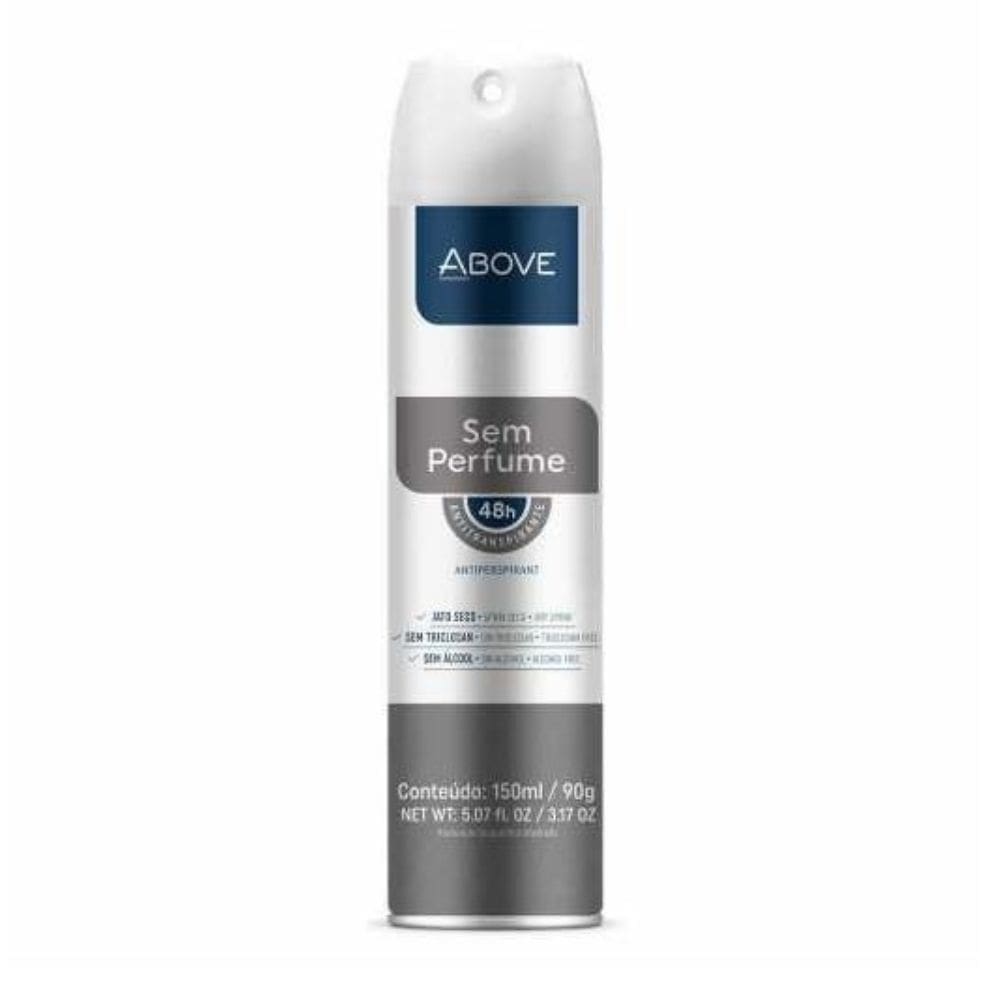 Desodorante Above Antitranspirante Aerosol Sem Perfume 48h de Proteção 150ml