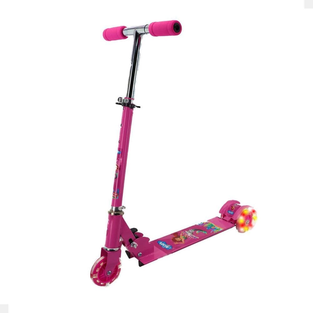 Patinete Sereia Radical Infantil Com Luz nas Rodinhas Rosa Folia Imports
