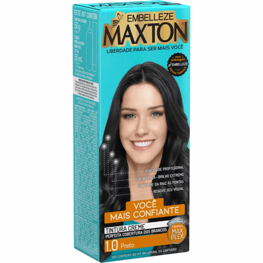 Coloração Maxton Preto 1.0 Embelleze 50g