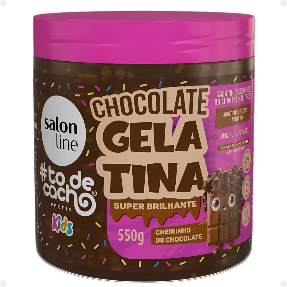 Gelatina Super Brilhantes Salon Line Kids Chocolate 550G