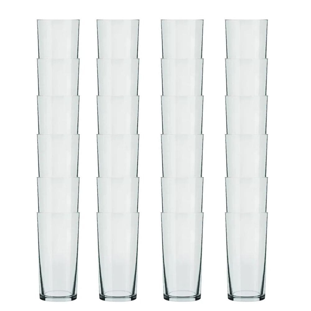 Jogo De 24 Copos De Vidro Cylinder Long Drink 350ml Nadir