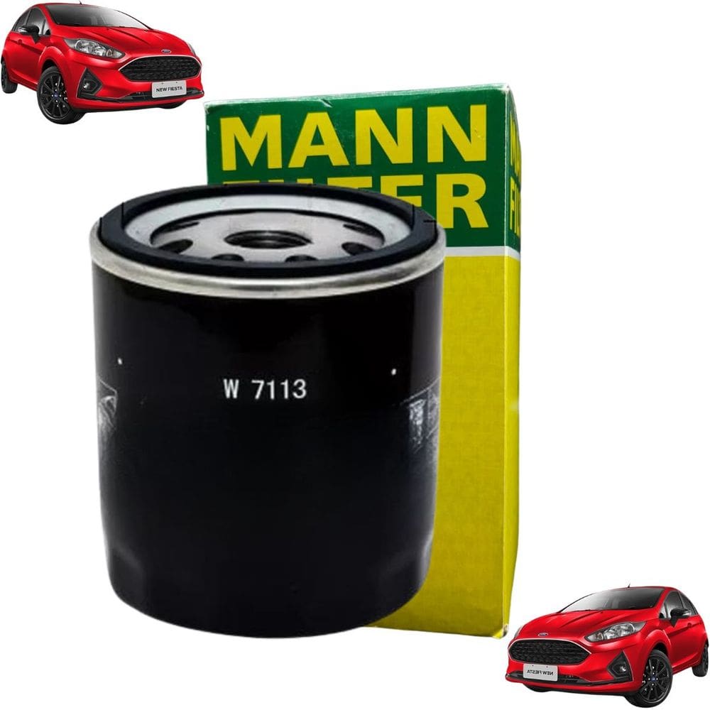 W 7113 - Filtro De Óleo Blindado - Ecosport 2012 A 2017 / Fiesta 2010 A 2019 / Focus 2010 A 2019 - Mann Filter