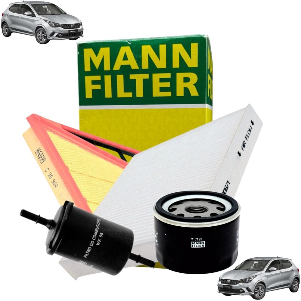 Sp 1 1066-4 - Kit Revisão Filtro Ar Cabine Combustível Óleo - Argo 2017 A 2022 / Mobi 2016 A 2020 / Strada 2020 A 2024 / Uno 2016 A 2021 - Mann Filter
