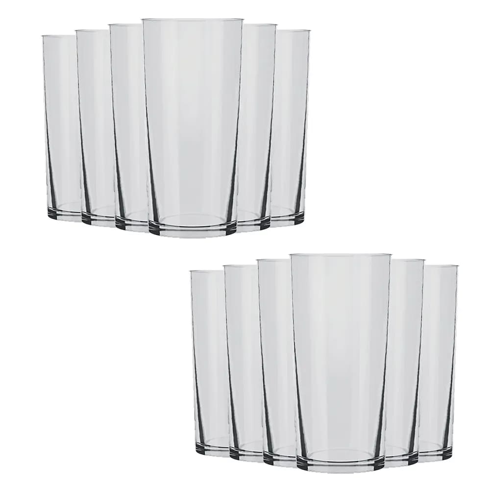 Jogo De 12 Copos De Vidro Cylinder Long Drink 350ml Nadir
