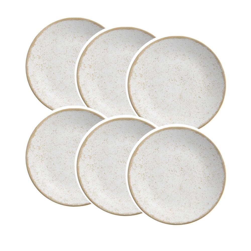 Conjunto de 6 Pratos Sobremesa de Cerâmica Coup Organic 21cm - Alleanza